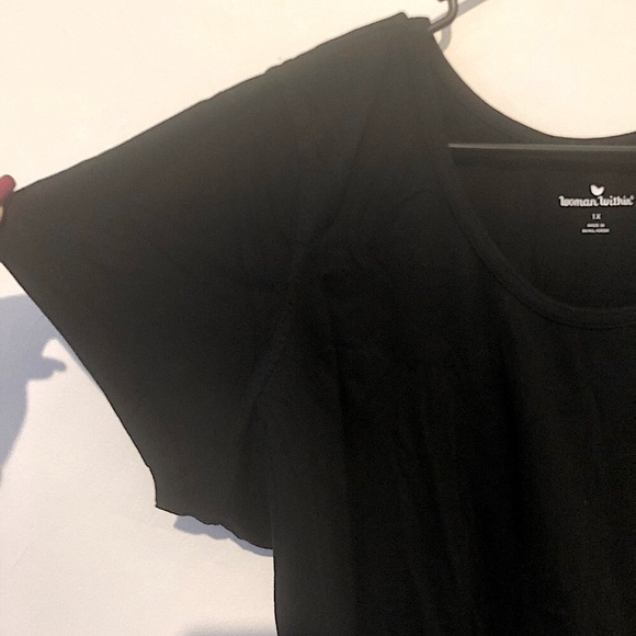 Woman within basic black t-shirt sz 1X - Picture 2 of 4